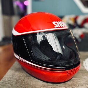 Shoei Red Motorcycle Helmet